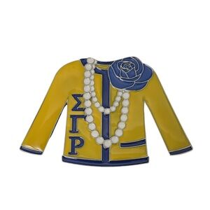 Yellow and Blue Sigma Gamma Rho Pin Brooch